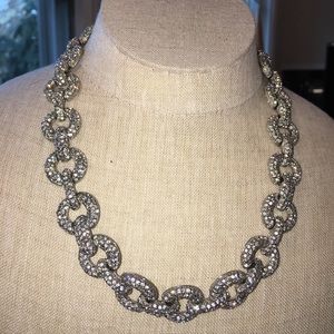 Silvertone crystal necklace
